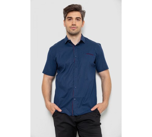 Сорочка чоловіча з принтом, колір синій, 214R7128