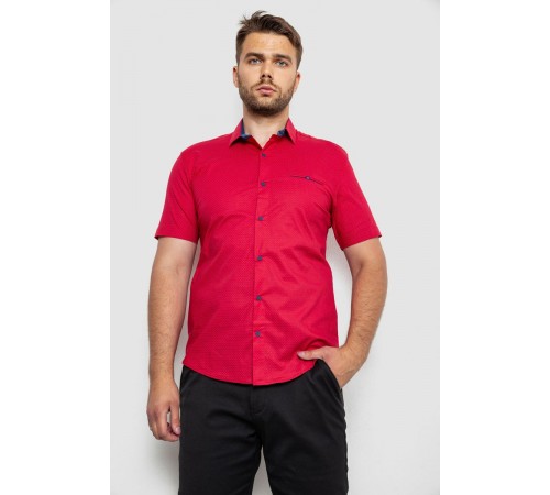 Сорочка чоловіча з принтом, колір червоний, 214R7143