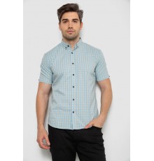 Сорочка чоловіча в клітинку, колір блакитний, 214R825