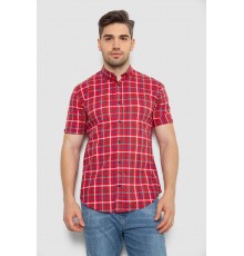 Сорочка чоловіча в клітку, колір червоний, 214R831-1