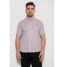 Сорочка чоловіча в смужку, колір бордовий, 214R835