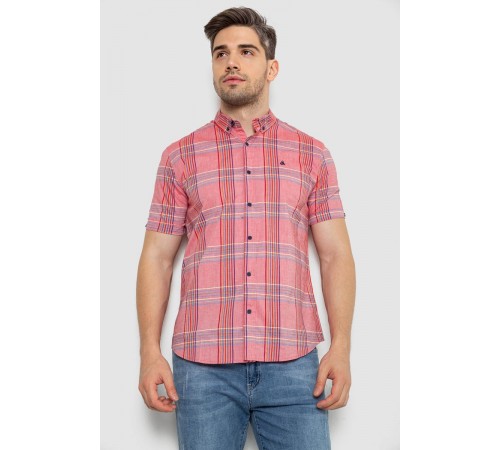 Сорочка чоловіча в смужку, колір рожевий, 214R841