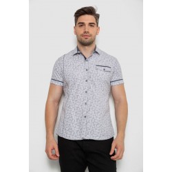 Рубашка мужская с коротким рукавом, цвет серый, 214RG601
