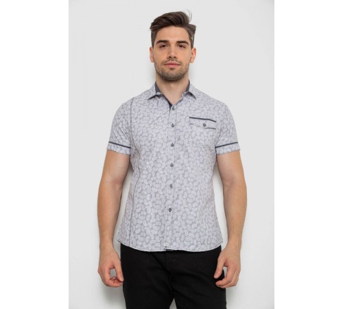 Сорочка чоловіча з коротким рукавом, колір сірий, 214RG601