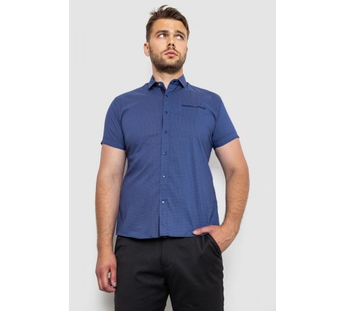 Сорочка чоловіча з принтом, колір синій, 214RK103