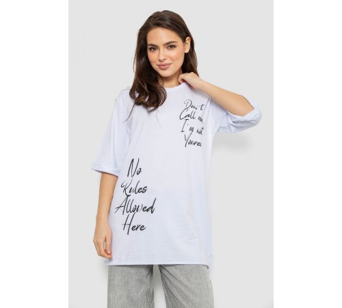 Футболка женская с принтом 0, цвет белый, 244R1024-1