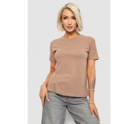 Футболка женская однотонная, цвет бежевый, 204R3333