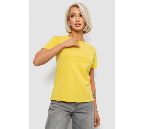 Футболка жіноча однотонна, колір гірчичний, 204R3333
