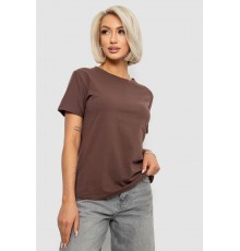 Футболка жіноча однотонна, колір коричневий, 204R3333