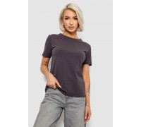 Футболка женская однотонная, цвет темно-серый, 204R3333