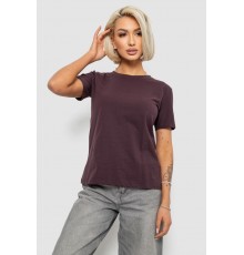 Футболка женская однотонная, цвет шоколадный, 204R3333