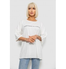 Футболка женская с принтом, цвет молочный, 244R2020