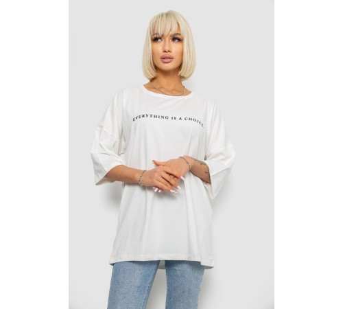 Футболка женская с принтом, цвет молочный, 244R2020