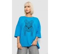 Футболка женская с принтом, цвет голубой, 244R3008
