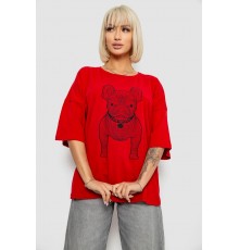 Футболка женская с принтом, цвет красный, 244R3008