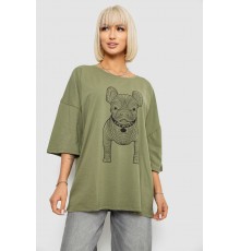 Футболка женская с принтом, цвет хаки, 244R3008