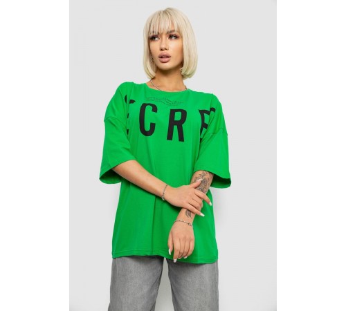 Футболка жіноча з принтом, колір зелений, 244R3008-1
