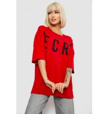 Футболка женская с принтом, цвет красный, 244R3008-1