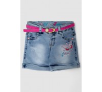 Шорты джинсовые для девочки, цвет темно-голубой, 247R1209