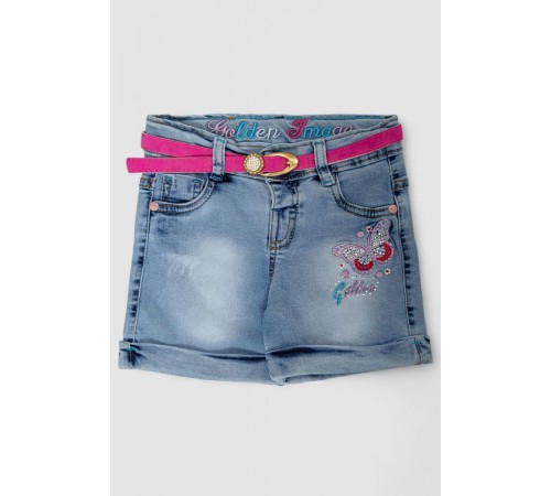 Шорти джинсові для дівчинки, колір темно-блакитний, 247R1209