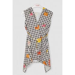 Кардиган в комплекте с лонгсливом для девочек, цвет черно-молочный, 247R1001