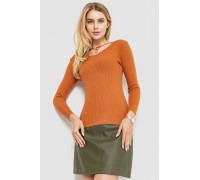 Кофта женская в рубчик, цвет терракотовый, 204R037