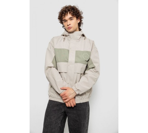 Вітровка чоловіча з принтом, колір бежевий, 214R603-1
