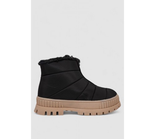 Дутики женские зимние на меху, цвет черно-бежевый, 248RCX1740