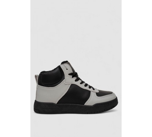 Кроссовки женские зимние на меху, цвет черно-серый, 248RAD300