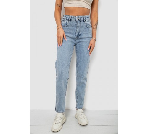 Джинси жіночі однотонні Battal Mom, колір блакитний, 244R009