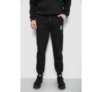 Спортивные штаны мужские на флисе, цвет черный, 129RA9995