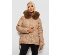 Куртка жіноча зимова коротка, колір бежевий, 244R865