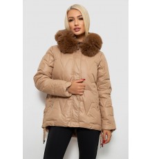 Куртка жіноча зимова коротка, колір бежевий, 244R865