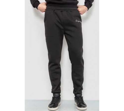 Спорт чоловічі штани на флісі, колір чорний, 238R56910