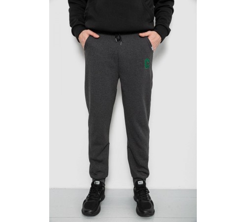 Спортивні штани чоловічі на флісі, колір грифельний, 129RA9995