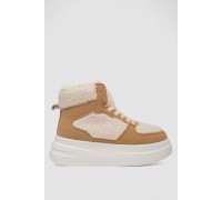 Кроссовки женские зимние на меху хайтопы, цвет бежевый, 248RLM20-3