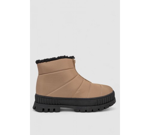 Дутики женские зимние на меху, цвет бежево-черный, 248RCX1740