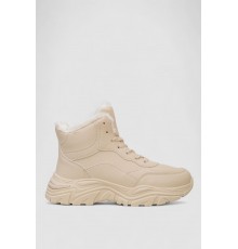 Кросівки жіночі зимові на хутрі, колір бежевий, 248RDM08