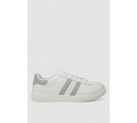 Кроссовки женские кожа, цвет бело-серый, 248RL2420-4