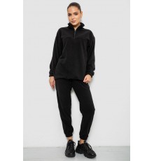 Спортивний костюм жіночий на флісі, колір чорний, 241R2007