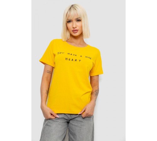 Футболка жіноча з принтом, колір жовтий, 244R2002