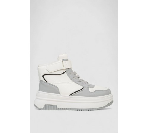 Кросівки жіночі зимові на хутрі, колір біло-сірий, 248RAM04-86