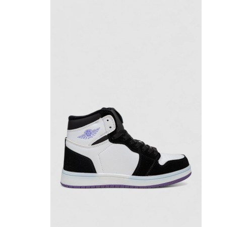 Кросівки жіночі зимові на хутрі, колір чорно-білий, 248RHB470