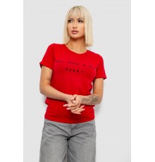 Футболка женская с принтом, цвет красный, 244R2002