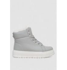 Ботинки женские зимние на меху, цвет серый, 248RMB01