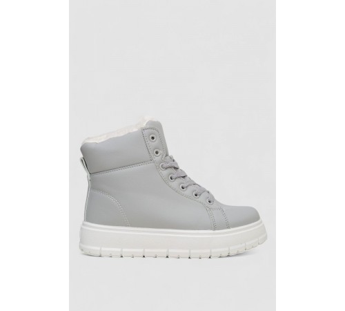 Ботинки женские зимние на меху, цвет серый, 248RMB01