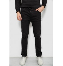 Джинси чоловічі на ризинці утеплені, колір чорний, 244R663