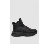 Кросівки жіночі зимові на хутрі, колір чорний, 248RDM06