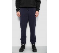 Спортивные штаны мужские на флисе, цвет синий, 129RA9997