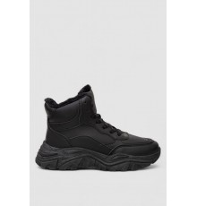 Кросівки жіночі зимові на хутрі, колір чорний, 248RDM08